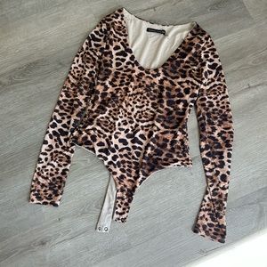 Naked Wardrobe animal print bodysuit